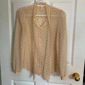 American Apparel Polka Dot Chiffon Blouse with Pussy Bow.